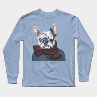 Frnch bulldog in scarf and coat Long Sleeve T-Shirt